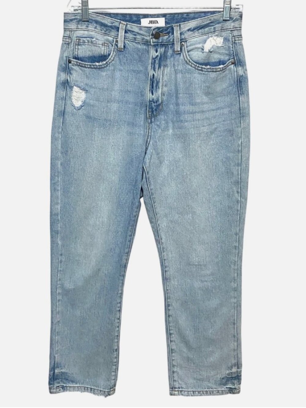 JBD Just Black Denim Light Wash Distressed Jeans Womens 28 Ripped Grunge DP532N